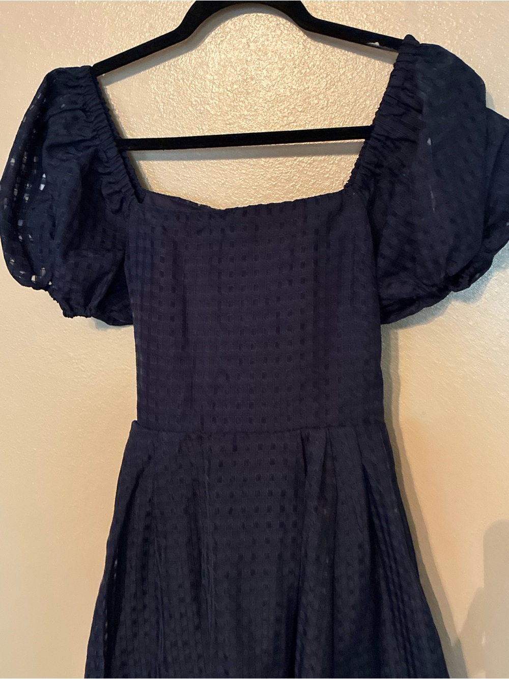 Lulu’s Certain Charisma Navy Puff Sleeve Midi Dress Size M - Picture 3 of 6